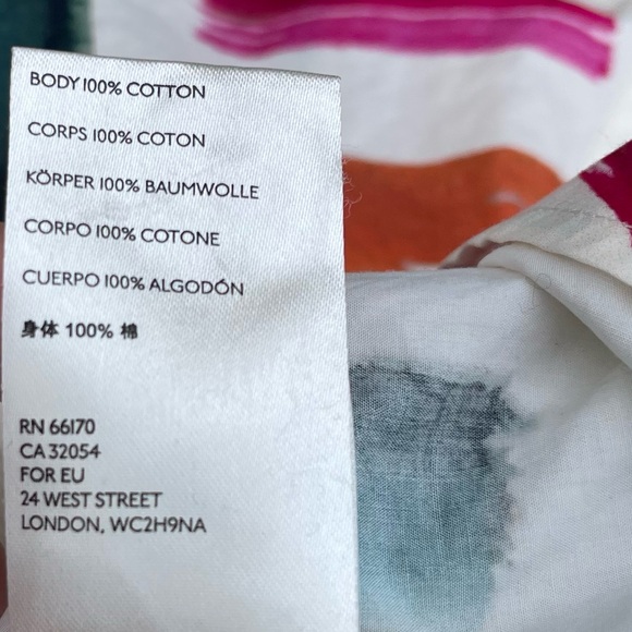 Anthropologie Aimee Clarke XS cotton blouse paint brush design buttons cottage - Picture 7 of 10